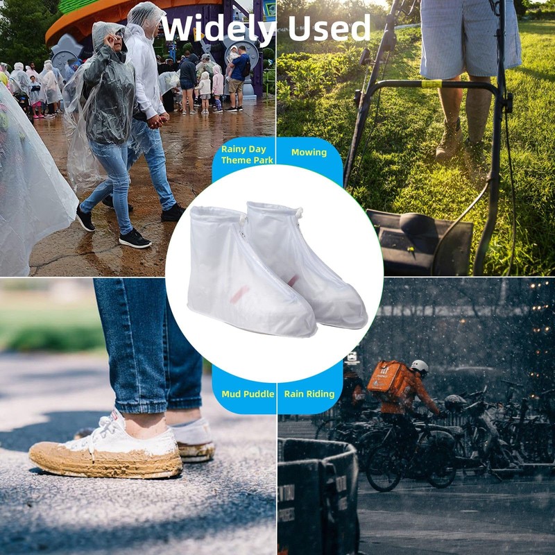 LSDWL Waterproof Shoe Covers,PVC Non-slip Overshoes with Zipper,Reusable Galoshes for