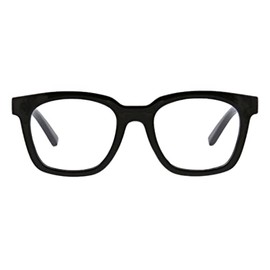 Peepers by PeeperSpecs Women's to The Max Soft Square Progressive Blue Light Blocking Glasses, Black, +3.00 + 3
