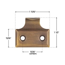 UNIQANTIQ HARDWARE SUPPLY Antique Brass Tambour Door or Window Sash Lift - Lift Hook for Roll Door, Light Windows, Roll Top Desk | UA-818-DLAB