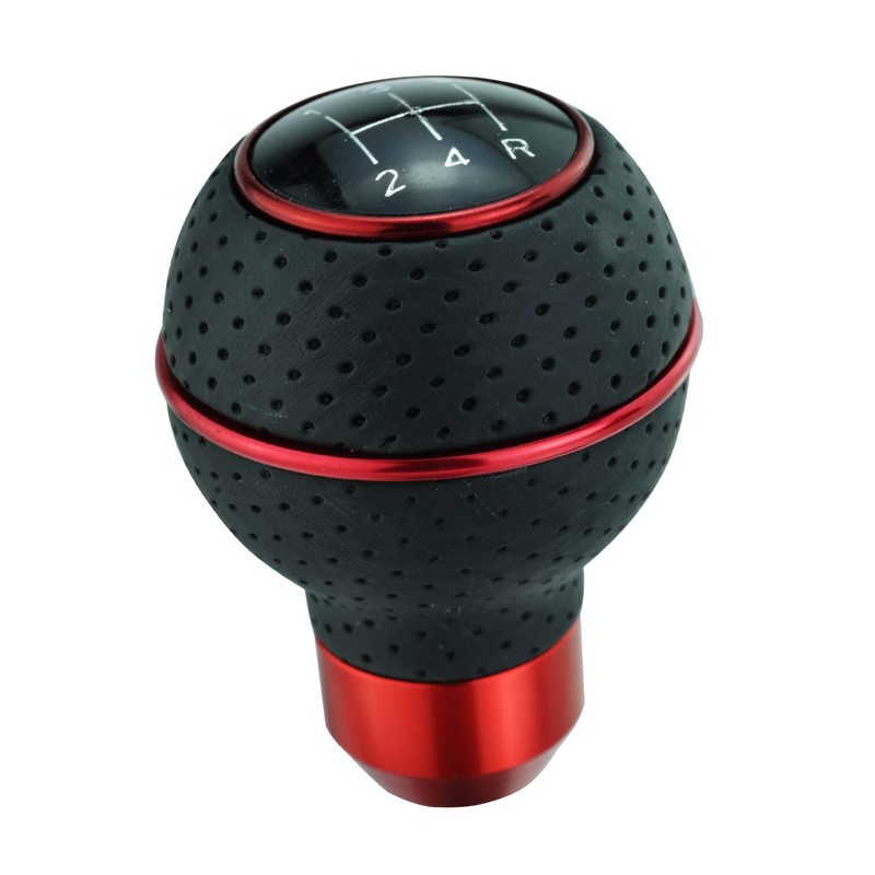Abfer 5 Speed Shifter Knob PU Leather Car Gear Shift
