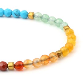 GEHECRST 7 Chakra Bracelet Gemstone Bracelets Women's Pearl Bracelet Lava Stone Bracelet Yoga Bracelet Healing Reiki Energy Therapy Lucky Gemstone for Men and Women, Stone