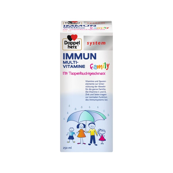 Doppelherz Immun Multivitamine Lösung mit Tropenfruchtgeschmack, 250 ml Lösung