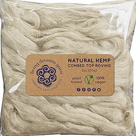 Hemp Fiber for Spinning, Blending, Felting & Fiber Arts. Natural Vegan Combed Top Roving. Natural