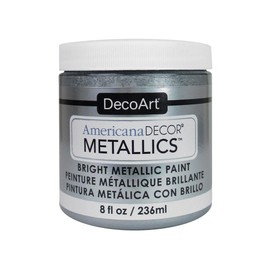 DecoArt Ameri Deco MTLC Silver Americana Decor Metallics 8oz, 8 Fl Oz (Pack of 1)