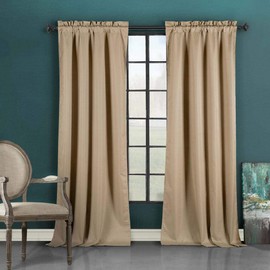 Duck River Textiles - Cortinas térmicas Opacas oscurecimiento Liam para Ventana Paneles (Paquete de 1), Marrón Topo, 37 x 96, 1