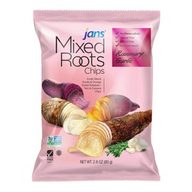 Mixed Roots Chips - All Natural Vegetable Chips (Rosemary Garlic, 2.8 oz) | Trans Fat & Cholesterol Free | Gluten Free & Non-GMO | No Preservatives Exotic Roots