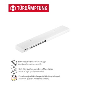 Smuso CD retraction damping for sliding doors, end position damper with self-closing for doors, door damping for door leaf weight 80 kg, plastic grey, 1 piece, soft-closing damping for sliding door