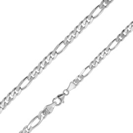 trendor Figaro Bracelet 925 Silver Men's Bracelet Width 4.3 mm Silver Bracelet Men Silver Jewellery Men's Bracelet Silver Men's Bracelet Silver 41994, 21 cm, Sterling Silver, No Gemstone