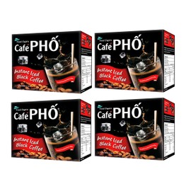 Cafe Pho Vietnamese Instant Coffee Mix, Iced Black Coffee, Cafe Den Da, Single Serve Coffee Packets, Box of 9 Sachets, Pack of 4