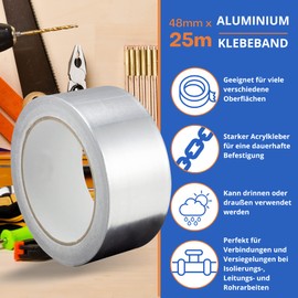 Aluminium Tape, High Quality, Heavy Duty Tape by Gocableties. Silver