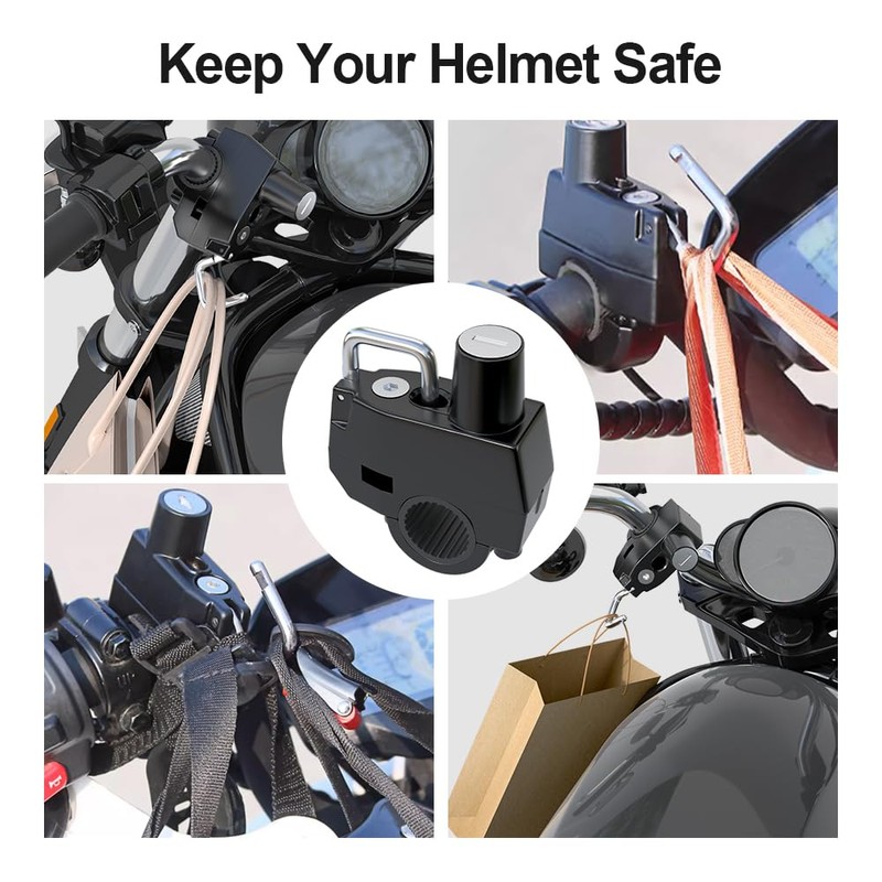 JAGASOL Motorcycle Helmet Lock Anti-Theft, Tamper-Proof Security Helmet Lock with