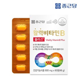 Jongkundang 종근당 활력 비타민B 플러스(8중복합기능성) 1박스(2개월분) Jongkundang Vitality Vitamin B Plus (8-Complex Functional) 1 Box (2 Months Supply)