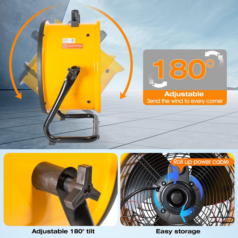 iLiving 16 in. Low Noise Turbo Fan 2687 CFM 3-Speed