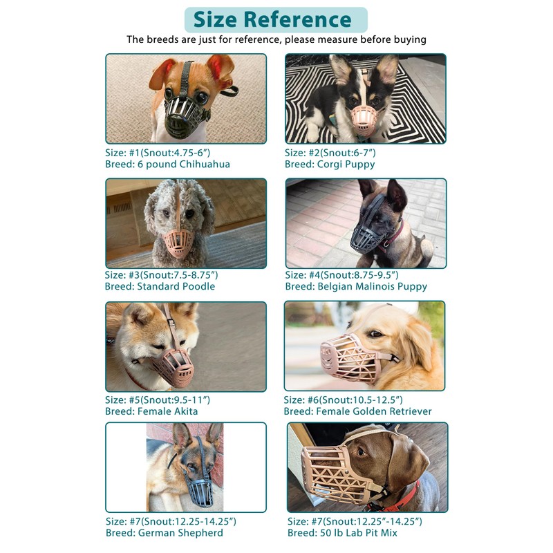 Basket Dog Muzzle for Large Medium Small Dogs, Cage Muzzles
