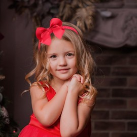 AMYDECOR Girls' Superior Grosgrain Bow Headbands – Soft, Stylish & Comfortable-Red