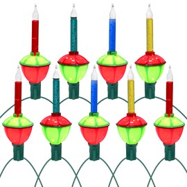 Christmas Bubble Lights Set of 9 Multicolor Bubble Lights, 8.8Ft Vintage Bubble Lights with 10 Multicolor Bubble Bulbs(1 Spare), 5W Bubble Lights for Holiday Christmas Decorations, E12 Base, Green