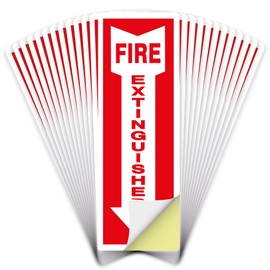 OLANZU Pack of 24 Fire Extinguisher Stickers 4"x 12"- 5 Mil Vinyl - Fire Extinguisher Sign for business with Arrow- Durable Self Adhesive, Weatherproof and UV Protected-Ideal for Office, Home and Outdoor places