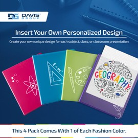 EasyView Premium 1.5-Inch Binders with Clear-View Covers, 3-Ring Binders for School, Office, or Home, Colored Binder Notebooks, Pack of 4, Round Ring, Fashion Colors
