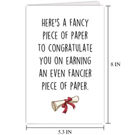 Fancy Paper Graduation Card, Funny Grad Card for Best Friend, Humorous Congratulations Card for New Graduate, Earning A Fancier Piece of Paper