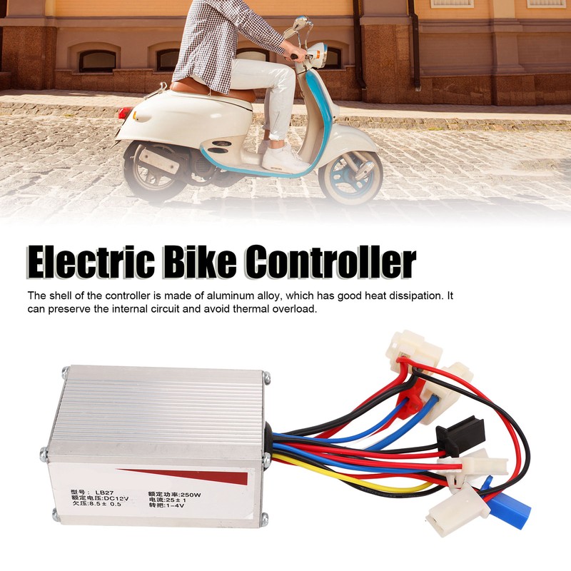 12V 250W Brushed Motor Controller Aluminum Alloy Electric Bike Controller