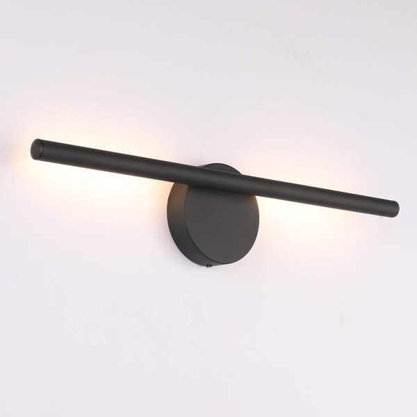 Aipsun Black Wall Sconce Rotatable 360° LED Black Wall Light Fixture for Bedroom Living Room Hotel Hallway Corridor Warm White 3000K
