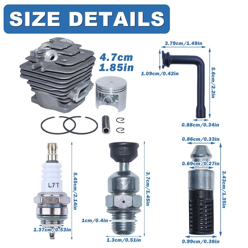 AUMEL 47mm Cylinder Piston Pin Ring Circlip Kit for Stihl