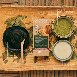 LOGONA Naturkosmetik Nourishing Vegetable Hair Colour, Vegan Hair Colour Powder with Organic Henna for Intense Colour and Shine, Plant Hair Colour in Copper Blonde (Blonde), 1 x 100 g