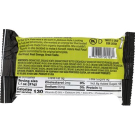 Kates Real Food, Grizzly Bar Peanut Butter Dark Chocolate Organic, 2.2 Ounce