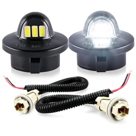 D-Lumina LED License Plate Light Tag Lamp with Socket Wiring Harness for Fo-rd F150 F250 F350 F450 F550 Super Duty Ranger Explorer Bronco Excursion Expedition, Powered by 3-SMD 6500K White, Pack of 2