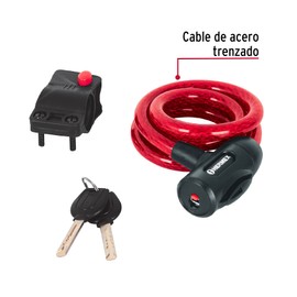 Hermex CB-12, Candado de cable con llave, 12 mm X 1.0 m