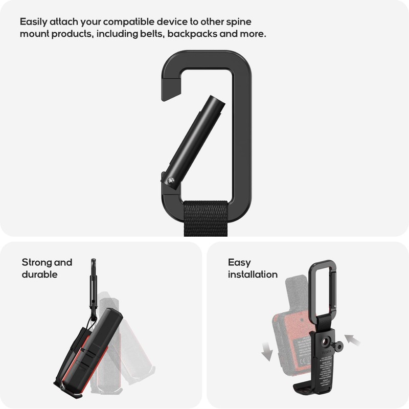 TUSITA Spine Mount Adapter with Carabiner Compatible with Garmin inReach