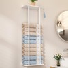 Cozivolife Bamboo Towel Rack for Bathroom with 2 Hooks, 32.7