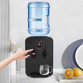 Top Loading Water Dispenser with 0.13Gal Water Tank Electric Hot/Cold Water Cooler Dispenser Water Cooler for Home Office Use, Suitable for 1.19 to 4.99 Gal Water Buckets (Black)