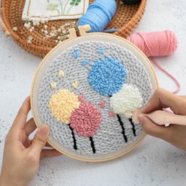Punch Needle Embroidery Kit | Adjustable Threader Kit,Embroidery Tool Set in Storage Box Easter Craft for Children and Beginners