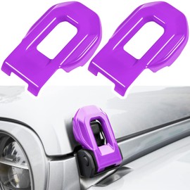 Hood Latch Lock Catch Brackets Cover for 2018-2022 Jeep Wrangler JL JLU Unlimited Sports Freedom Sahara Rubicon Gladiator JT 2-Door & 4-Door Exterior Accessories Decoration (Purple 2PCS)