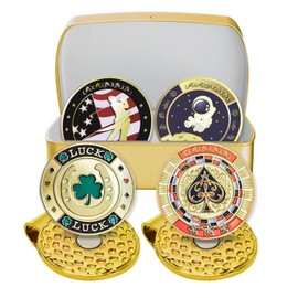 JEBOR Golf Marker x 4 Magnetic Hat Clip Set of 2 Storage Box