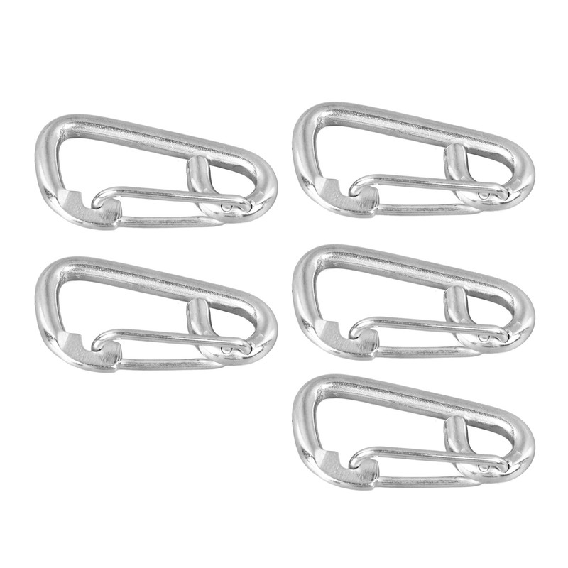 5 Pcs Spring Hook 316 Stainless Steel Carabiner Clip Heavy