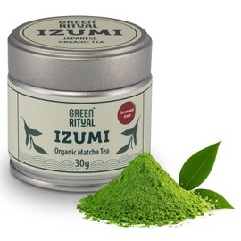 Izumi 100% Pure Organic Matcha from Japan (30g) - Ceremonial Grade from Nishio - First Harvest, Stone Grinding - Premium Tencha Powder - Vegan, No Additives - For Latte & Tea Ceremony
