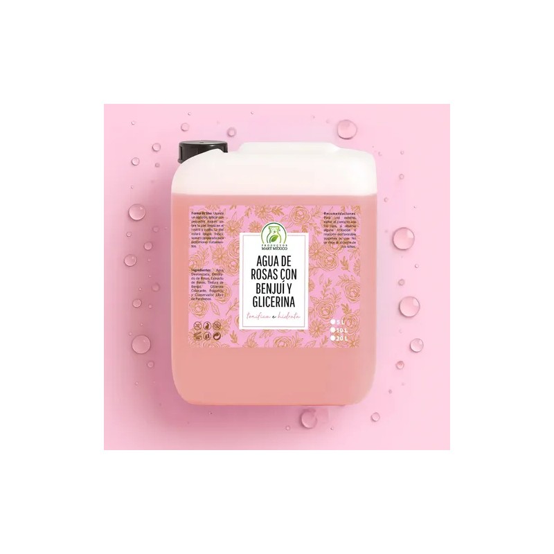 Agua De Rosas Con Benjuí & Glicerina 5 Litros