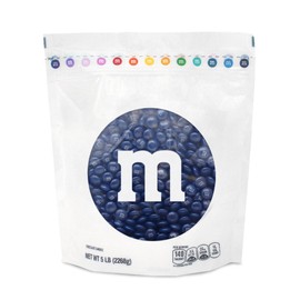 M&M’S WORLD Dark Blue Milk Chocolate Candy Bulk, 5lbs of M&M'S in Resealable Pack for Candy Bars, Birthday Parties, Graduations, Congrats Celebrations & DIY Party Favors