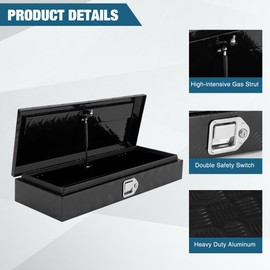 GarveeTech 34.5 Inch Aluminum Truck Tool Box for Pickup Truck Bed RV Toolbox, Heavy Duty Tool Storage Box, Waterproof Storage Organizer Chest with Handle and Lock, 34.5"X13"X6.5"