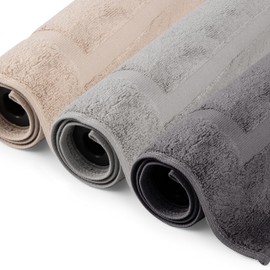 Bath Mat 50 x 80 cm in 3 Colours Cotton as Bath Mat & Toilet Mat Soft Shower Mat Toilet Rug Bathroom Mat & Toilet Rug Comfortable for Feet Door Mat Bathroom (Anthracite)