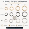 4 Pcs 1 1/2" Metal O Ring Keychain Rings Black