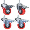 Heavy Duty Stem Caster Wheels M10-1.5X25mm Dual Locking No Noise
