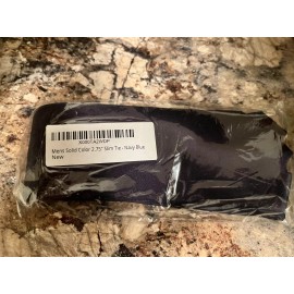 Romario Manzini Mens Solid Color 2.75" Slim Tie - Navy Blue - Flat Rate