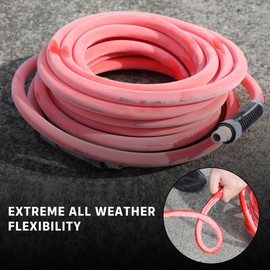 WYNNsky 3/8’’ × 100 FT Air Compressor Hose with 1/4’’ Inch MNPT Threads, Hybrid Material, Light Weight, 1/4’’ Universal Coupler and I/M Plug, Air Blow Gun