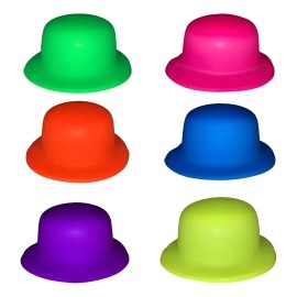 10 Sombrero Bombin Neon Colores Fiesta Batucada Boda Neón