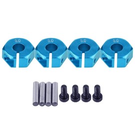 Wheel Hex Hub Adapters, 12mm Universal Wheel Hex Hub Adapter for HSP Sakura 1/10 Scale RC Car(5.0MM Blue)