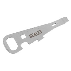 Sealey 7-in-1 Paint Can Opener Multi-Tool, Can Opener, Bottle Opener, Ruler, Nail Puller, 8mm Nut Wrench, 13mm Hex Wrench, Screwdriver - CO71