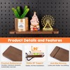 SEMPOMA 2 Pcs Walnut Finish Wooden Pegboard Shelf for 1/4"